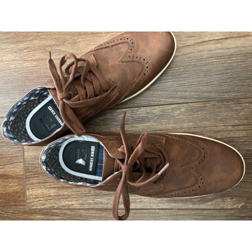 Men's Ben Sherman Brown Leather Wingtip Oxford Shoes size 11.5